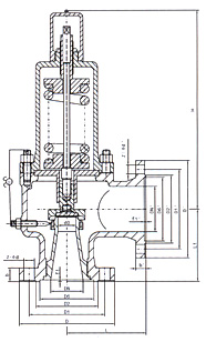 A42Y-64(100)安全閥結(jié)構(gòu)示意圖