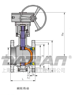 側(cè)裝偏心半球閥 蝸輪傳動