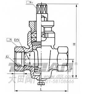 二通內螺紋旋塞閥結構圖