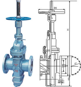 有導流孔平板閘閥外形圖