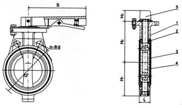 D71X(半襯)、D71J、D71H/Fs(全襯)襯夾襯膠蝶閥外形尺寸圖