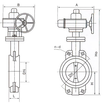 D971X電動(dòng)對(duì)夾式軟密封蝶閥結(jié)構(gòu)圖